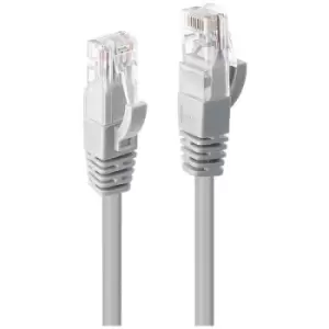 image of LINDY 48001 RJ45 Network cable, patch cable CAT 6 U/UTP 0.50 m Grey