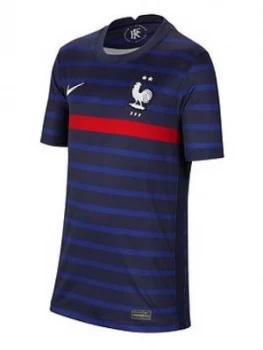 Image of Nike Youth France Home 2020 Short Sleeved Stadium Shirt - Navy, Size XL (14-15 Years)