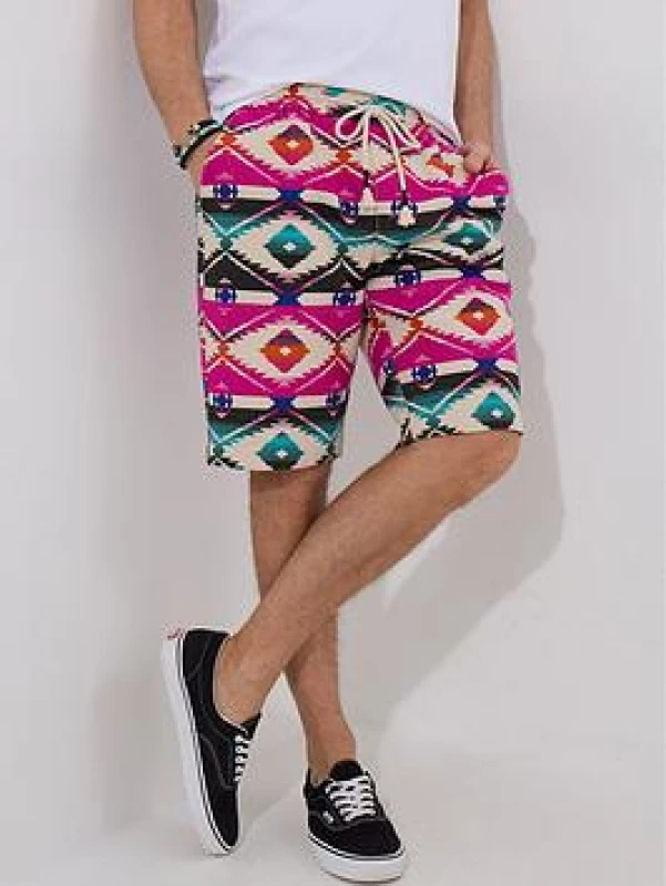 Image of Joe Browns Joe Browns Men Bold Aztec Print Drawerstring Shorts Size: 34 Multi 34 Male 5059953285533