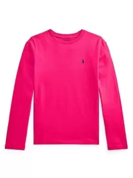 Image of Ralph Lauren Girls Classic Long Sleeve T-Shirt - Pink, Size Age: 12-14 Years=L, Women