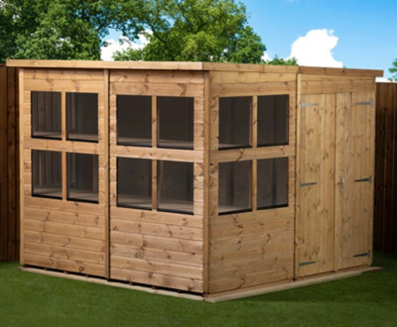Image of Empire Sheds Empire Pent Potting Shed 8X8 Double Door