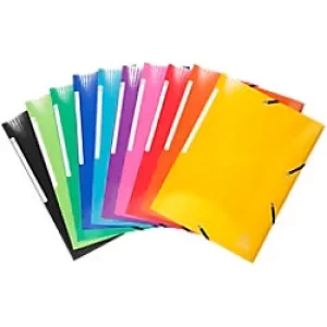 image of Iderama Elasticated 3 Flap Folder A4, 600gsm, Assorted, Pack of 25