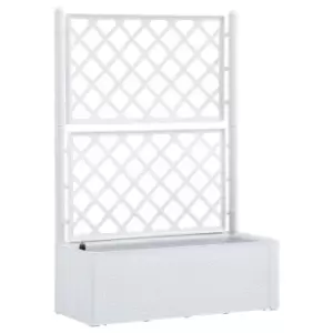 Image of VidaXL Garden Raised Bed with Trellis and Self Watering System White