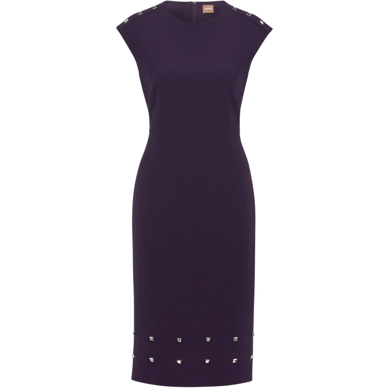 Image of Boss Womens Devoka Wrap Dress Dark Purple female 6 (XS)