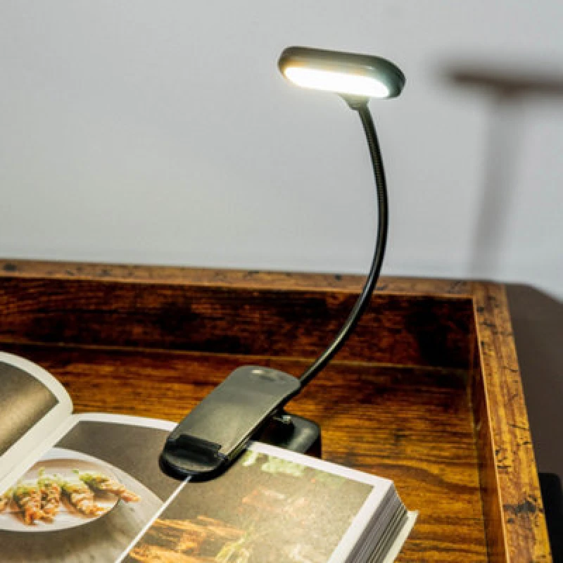 Image of ValueLights Clip-On Black Rechargeable Battery Powered Magnetic Desk Lamp Black