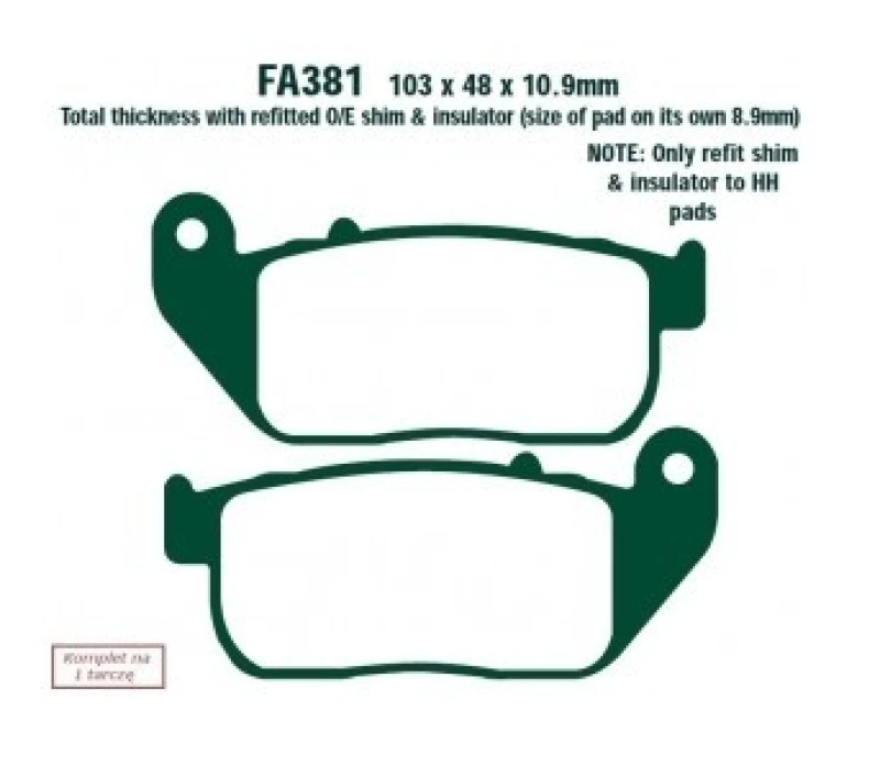 Image of EBC Brakes FA381V Brake pad set Brake Pad Set,disc brake (402)