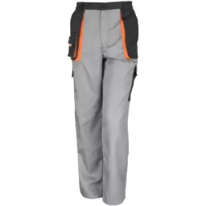 image of Result Unisex Work-Guard Lite Workwear Trousers (Breathable And Windproof) (XL) (Grey / Black / Orange) - Grey / Black / Orange