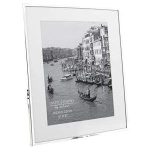 image of 6" x 8" - Impressions Silver Plated White Mount Photo Frame