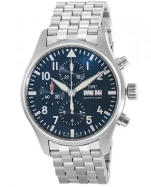 image of IWC Pilot's Chronograph Le Petit Prince Limited Blue Dial Steel Mens Watch IW377717 IW377717