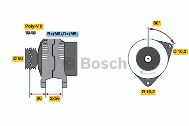 Image of Alternator Bosch 0 986 041 330