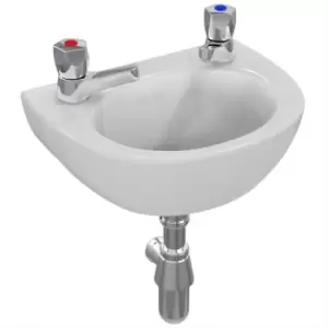 Image of Sandringham 21 Wall Hung Handrinse Basin No Overflow 350mm Wide - 2 Tap Hole - Armitage Shanks