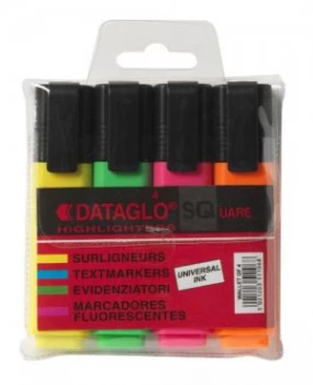 Image of Value Highlighter Flat Barrel Chisel Tip Assorted (PK4)