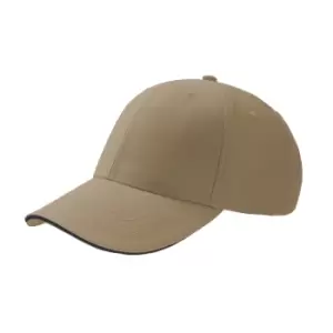 Image of Atlantis Sport Sandwich 6 Panel Baseball Cap (Pack of 2) (One Size) (Khaki)