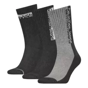 Image of Calvin Klein Athletic Crew Socks 3 Pack Mens - Grey