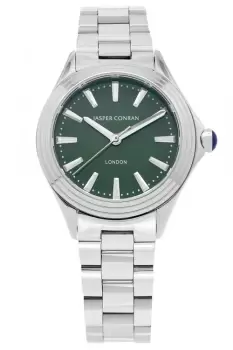 Image of Ladies Jasper Conran London 32mm Watch with a Green Dial and a Silver Metal bracelet J1B1020101