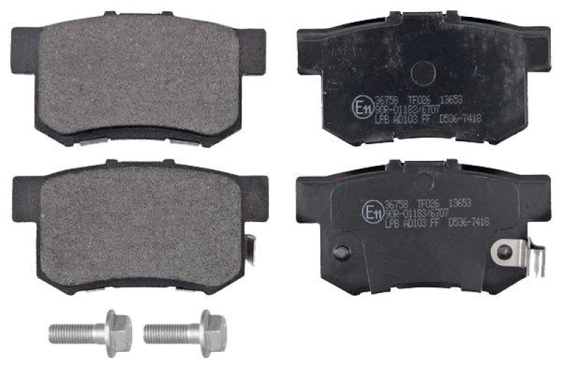 Image of A.B.S. 36758 Brake pad set with acoustic wear warning, with bolts Brake Pad Set,disc brake (402)