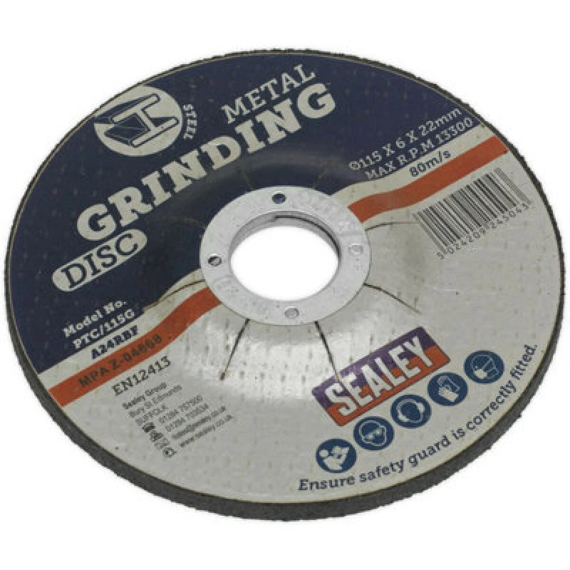 Image of Loops Aluminium Oxide DPC Metal Grinding Disc - 115 x 6mm - 22mm Bore Depressed Centre Multi