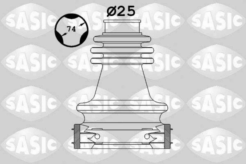Image of CV boot kit, drive shaft SASIC 1904048