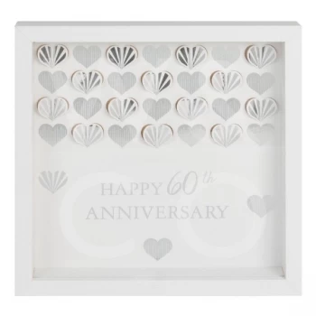 Image of Celebrations White Framed Wall Plaque - 60th Anniversary