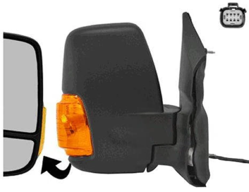 Image of VAN WEZEL 1991818 Wing mirror * HAGUS * Right, black, Short mirror arm Outside Mirror (50)