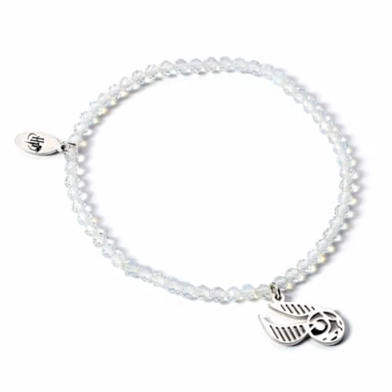 Image of Harry Potter Semi Precious Stone Bracelet with Sterling Silver Golden Snitch Charm, One Colour, Women One Colour WCCKP Female