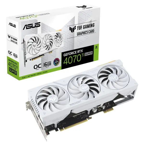 Image of ASUS TUF Gaming GeForce RTX 4070 Ti SUPER BTF White OC Edition 16GB GDDR6X Graphics Card 90YV0KI0-M0NA00
