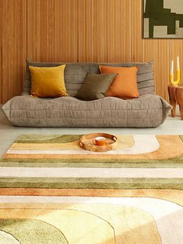 Image of SO'HOME Recycled 70's Style Patterned Rug Green 120X170CM;160X230CM;200X290CM