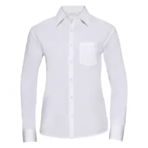 Image of Russell Collection Ladies/Womens Long Sleeve Shirt (3XL) (White)
