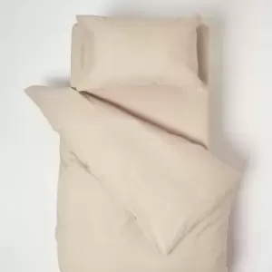 Image of Natural Linen Cot Bed Duvet Cover Set 120 x 150cm - Natural - Homescapes
