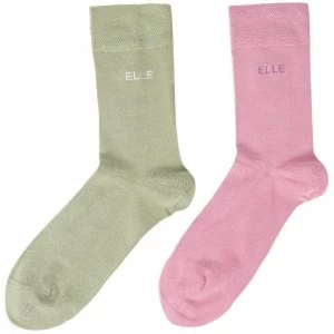 Image of Elle Bamboo 2 pair pack ankle socks - Pink