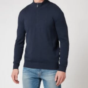 Image of Barbour Tartan Mens Avoch Half Zip Knit Jumper - Navy - XXL