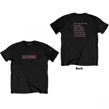 Image of Blackpink - The Album Tracklist Unisex Large T-Shirt - Black