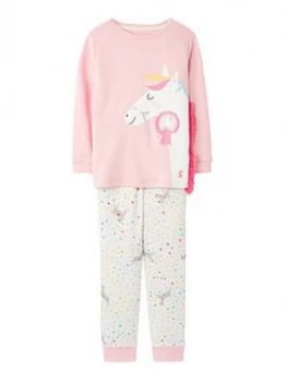Image of Joules Girls Sleepwell Horse Jersey Pyamas - Pink, Size 9-10 Years, Women