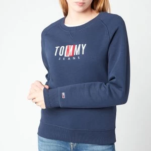Image of Tommy Jeans Womens TJW Bxy Timeless Sweatshirt - Twilight Navy - XS