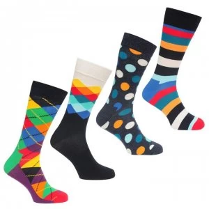 image of Happy Socks Happy 4 Pack Gift Box Mens - Multi-Coloured