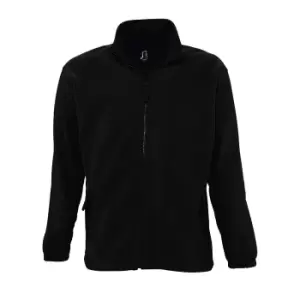 Image of SOLS Mens North Full Zip Outdoor Fleece Jacket (4XL) (Black)
