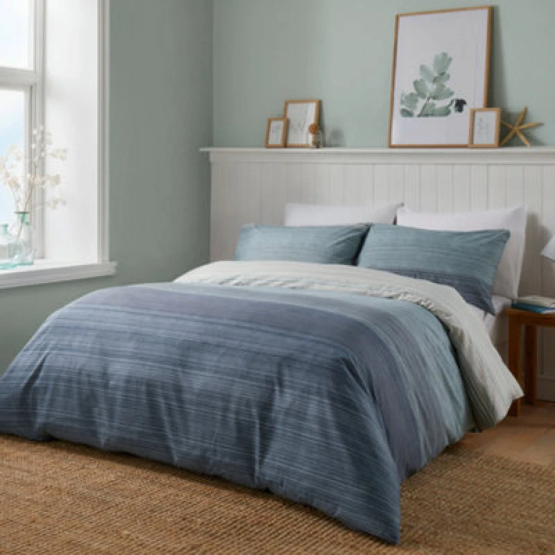Image of Fusion 'Fairhaven' Easy Care Duvet Cover Set Blue