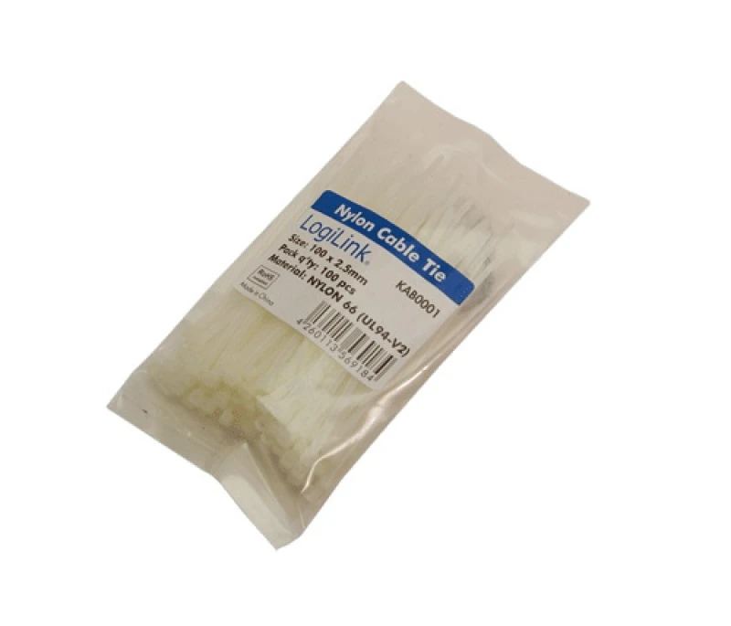 Image of LogiLink KAB0001 cable tie Nylon White