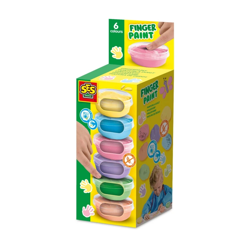 Image of SES Creative Fingerpaint pastel 6 colours x 45 mL Multi unisex One Size