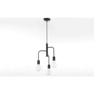 image of Mantis 3 Light Multi Arm Pendant Ceiling Light, Black