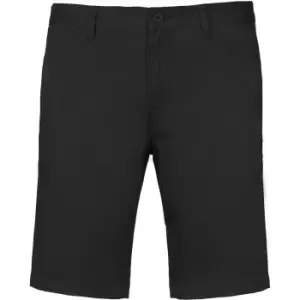 image of Kariban Mens Chino Bermuda Shorts (L) (Black)