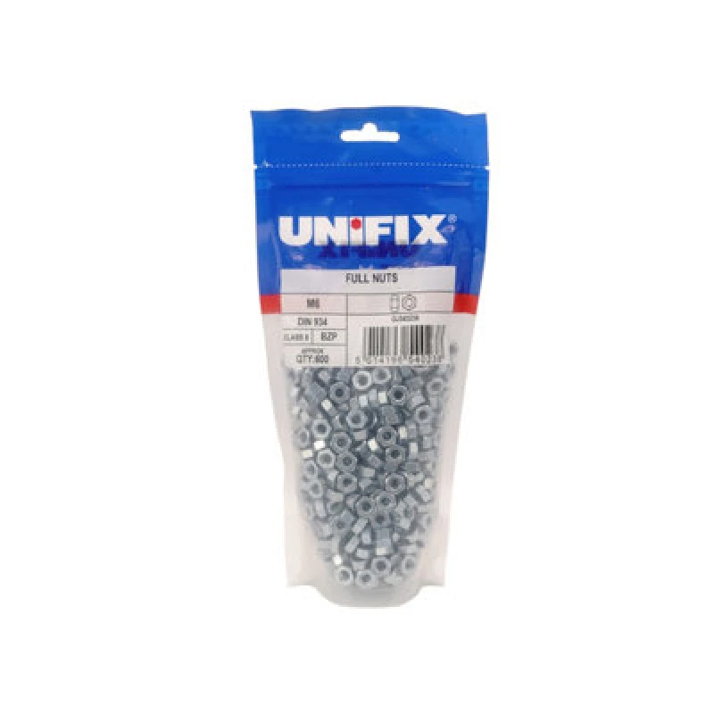 Image of Unifix Class 8 Full Nuts Din 934 Bzp - M6 X 1.00 - Pounffmsz806 000