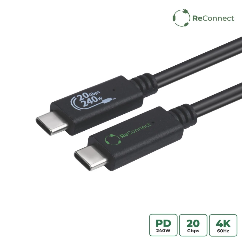 Image of Microconnect ECO-USB3.2CC1.5 USB cable USB 3.2 Gen 2x2 1.5 m USB C Bla