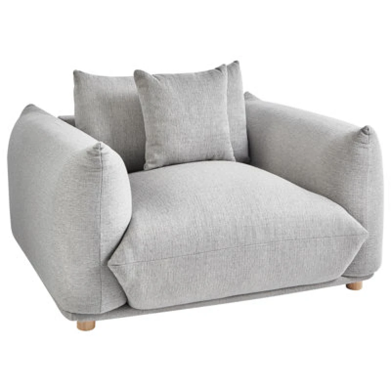 Image of Beliani Fabric Armchair Light Grey Luvos