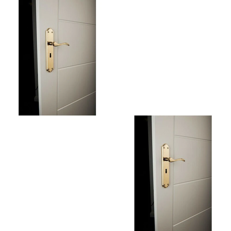 Image of Loops 2x PAIR Curved Handle on Long Lock Backplate 245 x 45mm Polished Chrome Multi