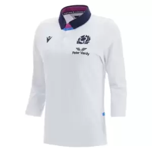 Image of Macron Scotland Alternate Three Quarter Sleeve Classic Rugby Shirt 2021 2022 Ladies - White