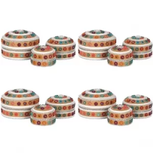 image of Set of 12 Cream Glitter Trinket Boxes