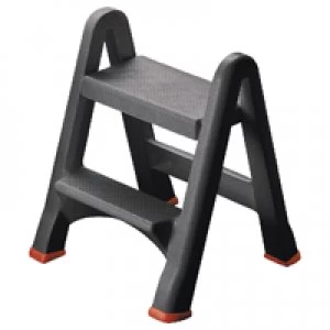 Image of Slingsby Folding Plastic Step Stool Black 333650