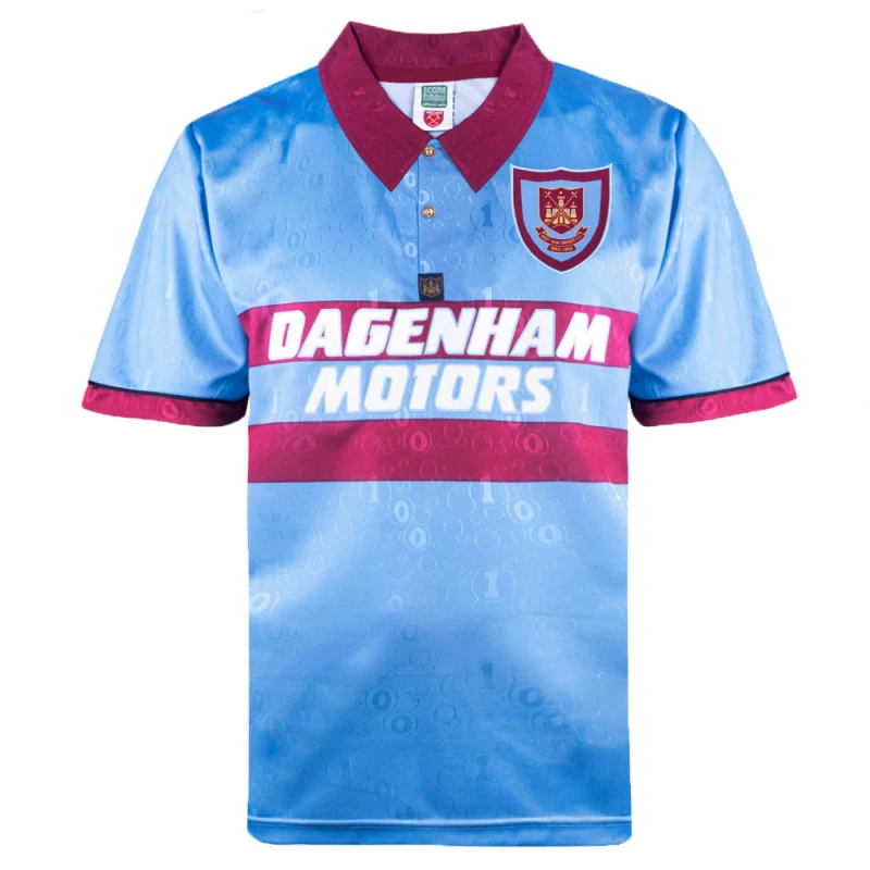 Image of Score Draw West Ham United 1995 Away Centenary Retro Shirt WHAM95ACENTPYSS-XL XL Mens Sportswear