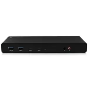 image of V7 Universal USB-C w/ Power Delivery Dual Monitor 4K HDMI Displayport Displaylink Docking Station up to 65W